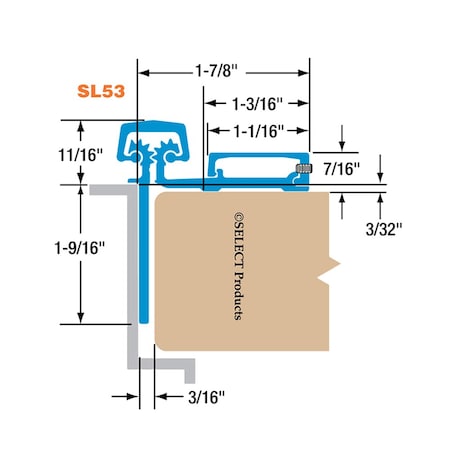 Select Hinges Grade 1 Geared Continuous Hinge, Half Surface, 83-in, Heavy Duty, Clear Anodized Aluminum Finish SL53 CL HD 83